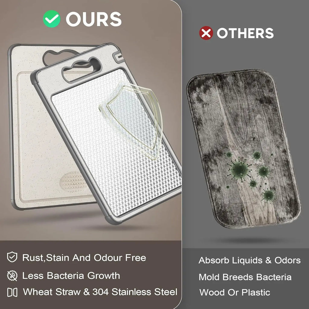 Double Sided Stainless Steel Cutting Board