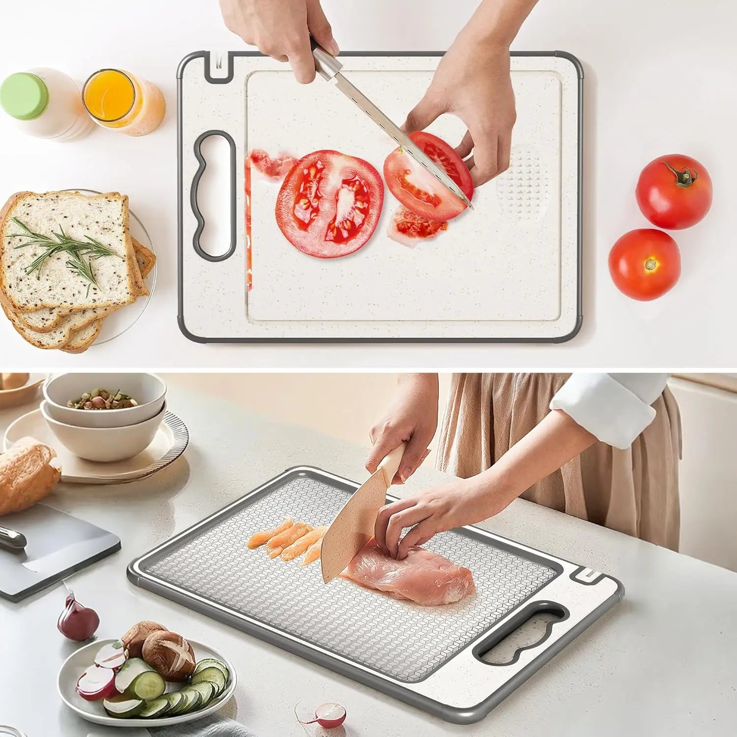 Double Sided Stainless Steel Cutting Board
