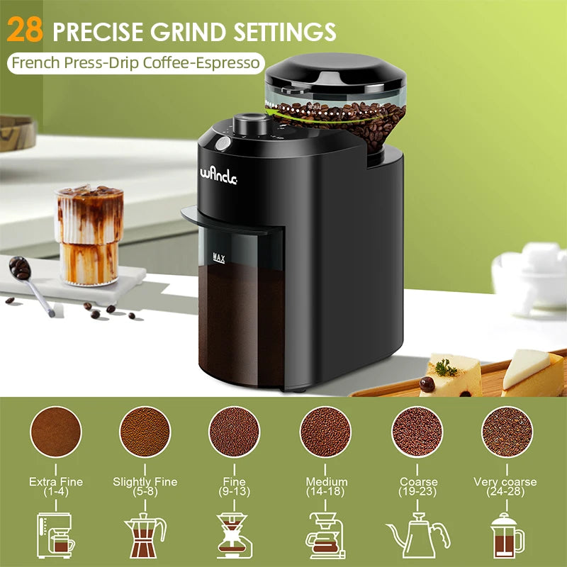 Wancle Adjustable Conical Burr Coffee Grinder